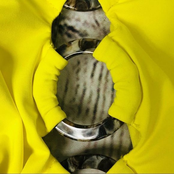 Seafolly Ring Front Maillot One Piece Swim Bathing Suit Limelight Yellow 10 - Picture 7 of 10